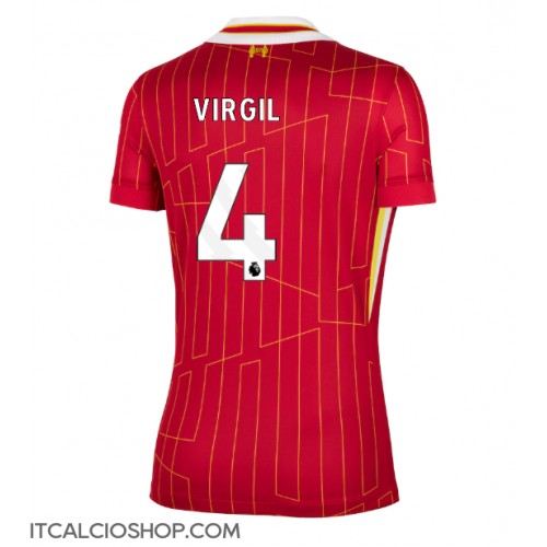 Liverpool Virgil van Dijk #4 Prima Maglia Femmina 2024-25 Manica Corta